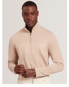 SIMONEA Textured Panel Half-Zip Modal Sweatshirt