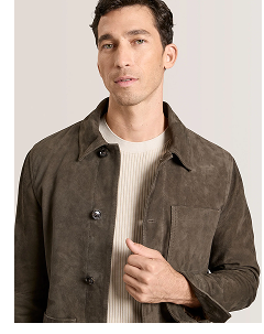 WALLY Suede 3-Pocket Button Front Jacket