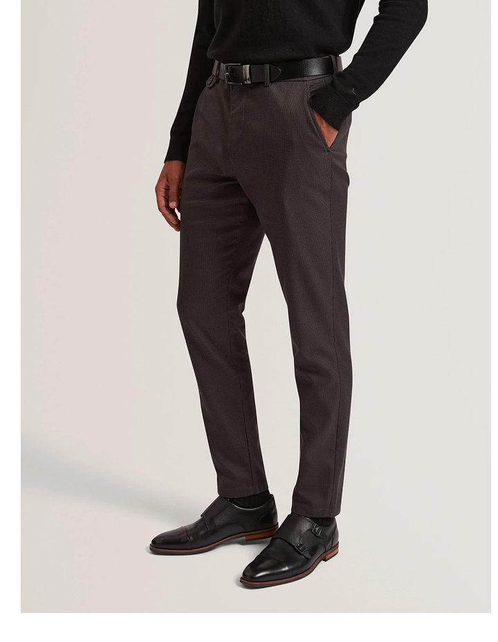BRUNIT Slim Fit Puppytooth Check Trousers