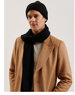 ALLIIYS Ribbed Knit Hat And Scarf Set