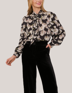 ORCHAYNA Neck Tie Button Down Blouse