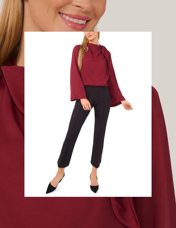 GINEVRA Tie Neck Blouse