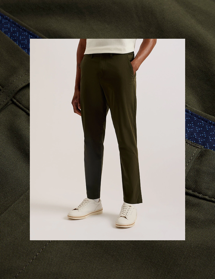 HAYBRN Regular Fit Woven Texture Chinos