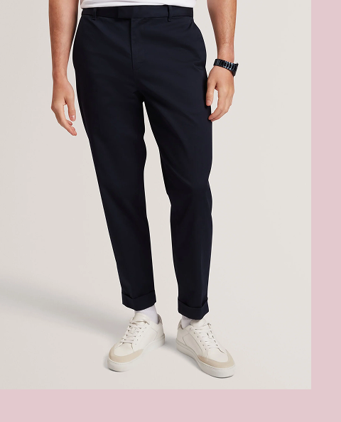 MOSES Tapered Cotton Stretch Twill Trousers