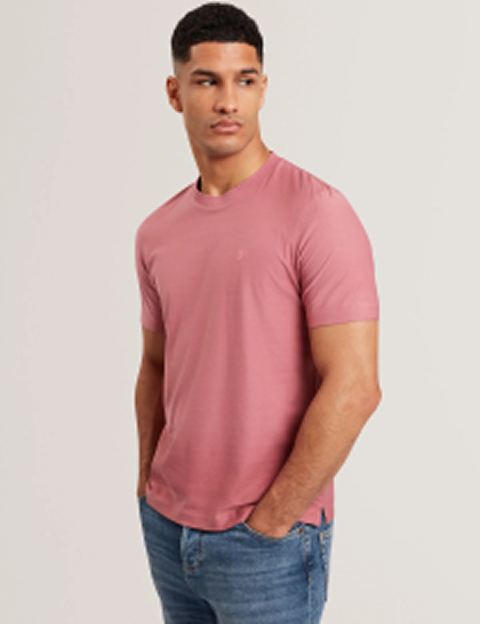 KAELITH Textured Panel Cotton Short Sleeve T-Shirt