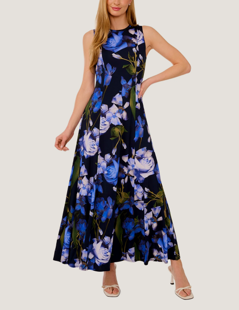 SLEEVELESS MAXI DRESS Navy