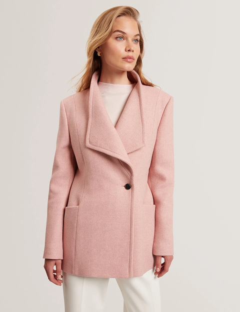 EVIGNA Wool Rich Hourglass Short Wrap Coat