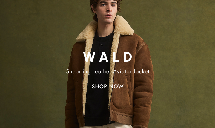WALD Shearling Leather Aviator Jacket