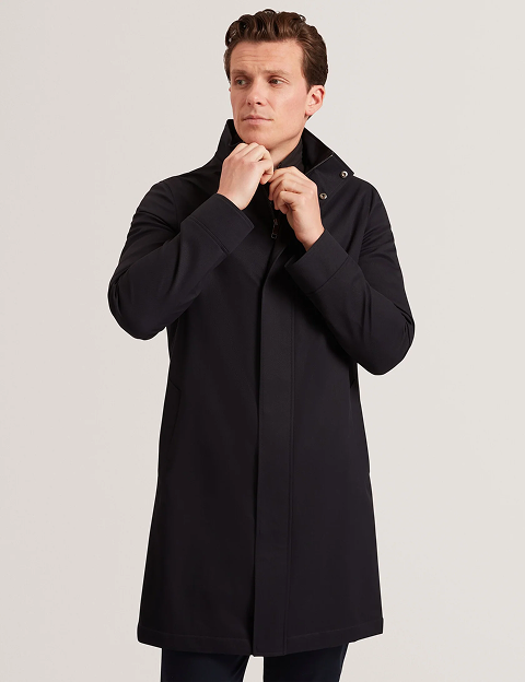 RUABON Funnel Neck Longline Jacket With Liner