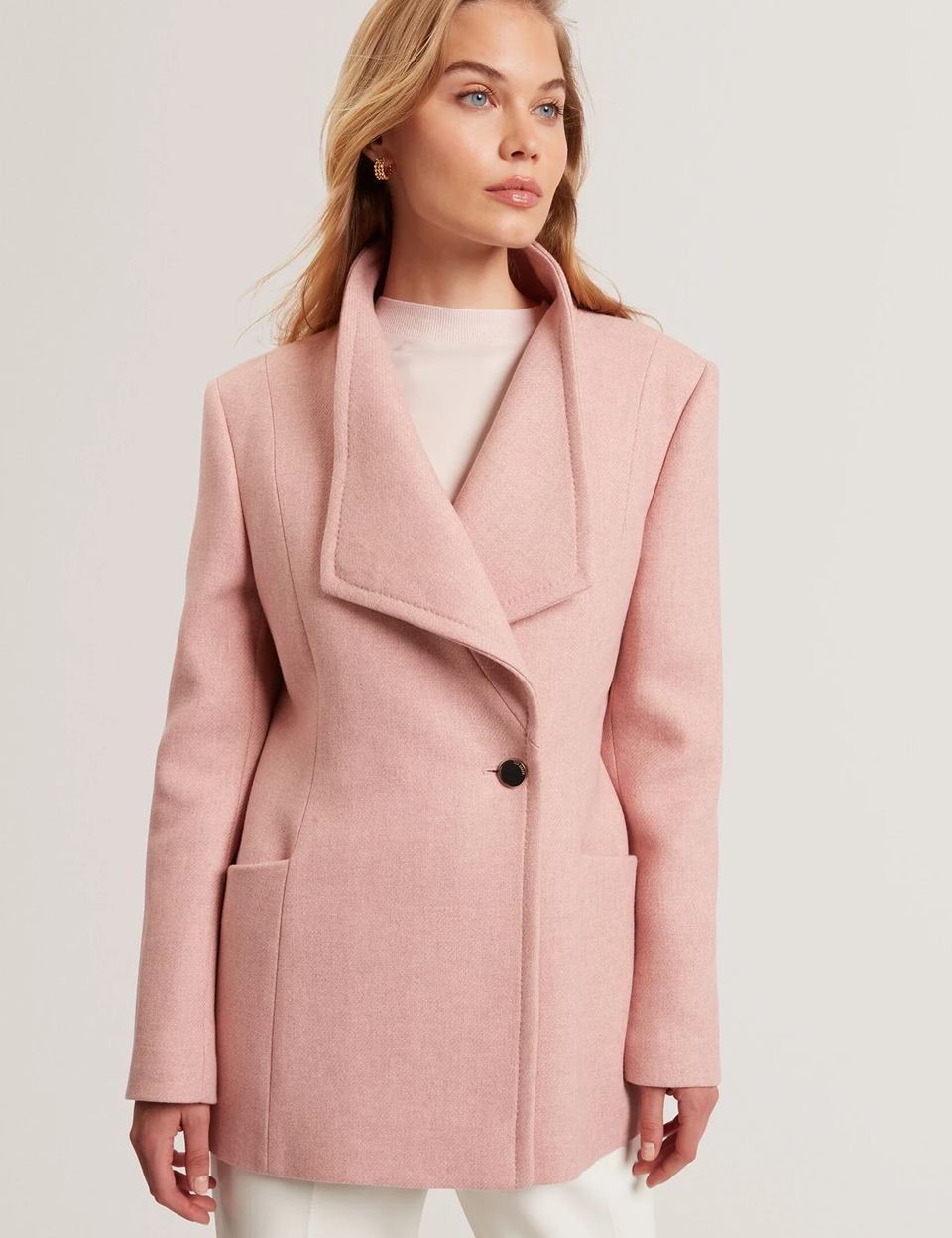 EVIGNA Wool Rich Hourglass Short Wrap Coat