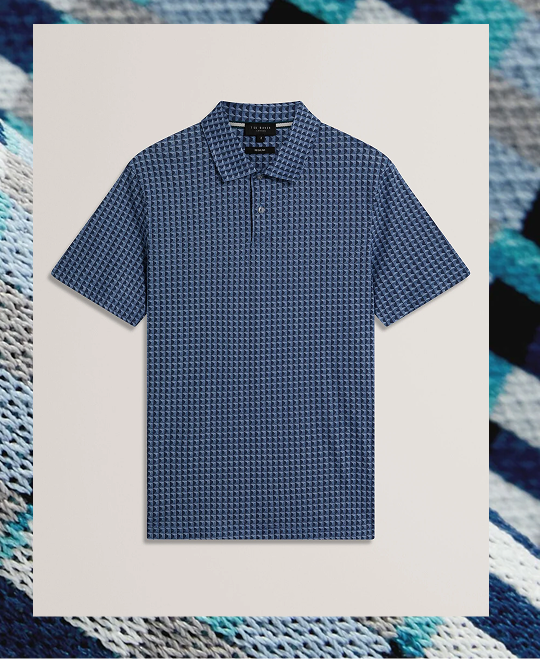 ZUMURUD Tile Print Cotton Linen Short Sleeve Shirt