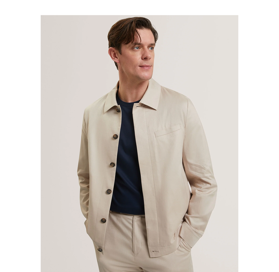 RUBINOJ Smart Woven Cotton Harrington Jacket