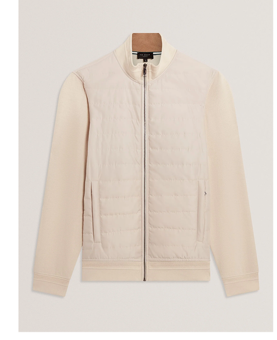 DURANO Quilted Front Zip-Through Knit Jacket