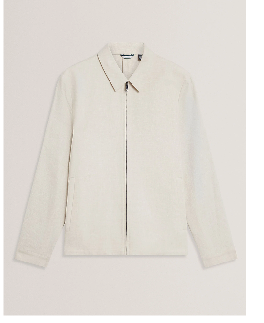 ASHLEYJ Linen Cotton Zip-Up Harrington Jacket