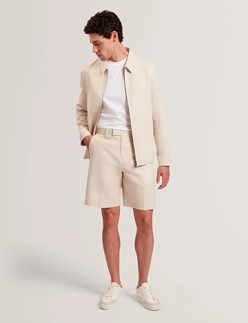 ASHLEYJ Linen Cotton Zip-Up Harrington Jacket