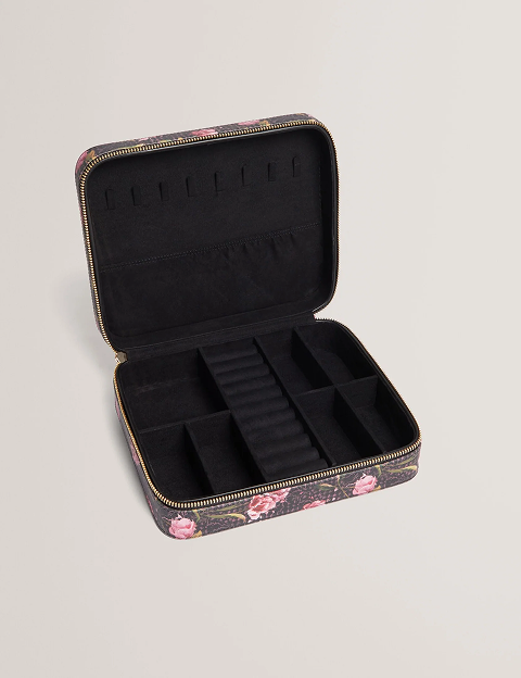 TULBERY Floral Print PU Large Jewellery Case