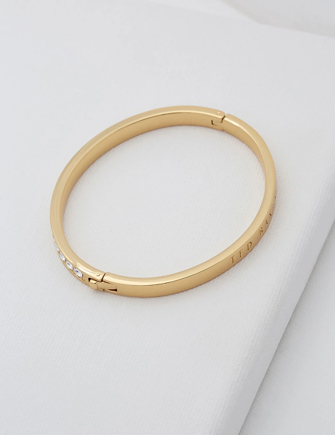 CLEMARA Crystal Hinge Bangle Bracelet