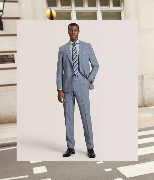 WRIGHT Soft Check Modern Fit Wool Suit Jacket