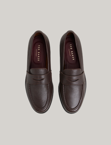 PARLIAMENT Grained Leather Penny Loafers