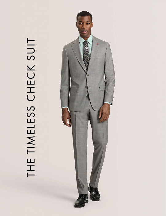 WRIGHT Soft Check Modern Fit Wool Suit Jacket