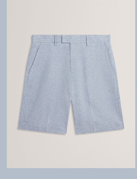 GIVRAN Slim Fit Linen Blend Tailored Shorts