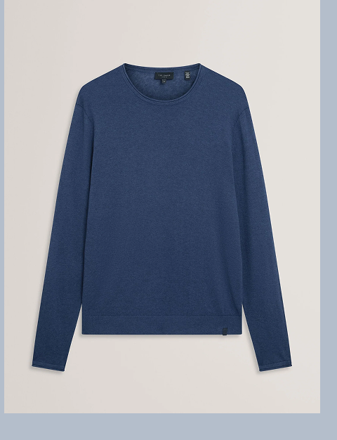 YAEN Rolled Edge Linen Blend Crew Neck Jumper