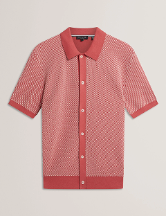 NOLIVA Textured Stitch Knitted Button-Through Shirt