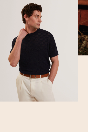 WATTSS Basket Knit Wool Silk Blend T-Shirt