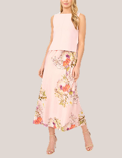 MIDORI 2-in-1 Knit Tank Floral Midi Dress