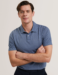 ZUMURUD Tile Print Cotton Short Sleeve Shirt