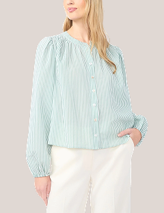 BROOKE Striped Puff Long Sleeve Blouse