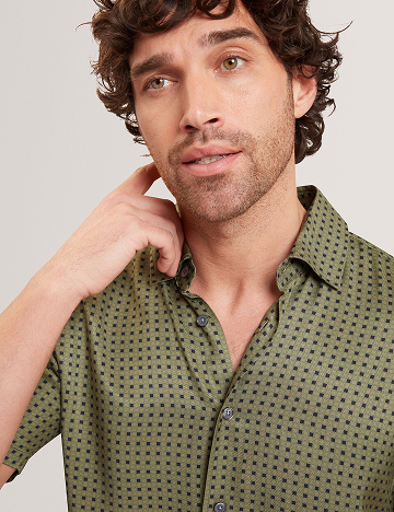ALLISTR Geometric Tile Print Short Sleeve Shirt