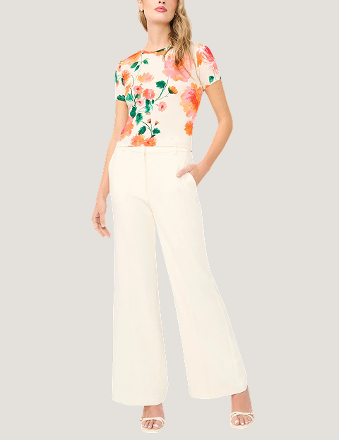 DEVIN Painted Floral Slim Fit T-Shirt