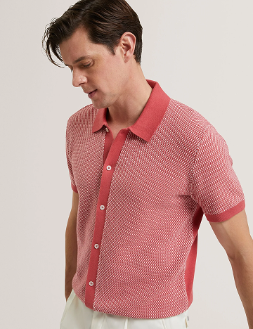 NOLIVA Textured Stitch Knitted Button-Through Shirt