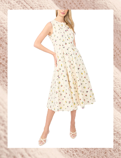 JOANNE Wildflower Sleeveless Smock Midi Dress