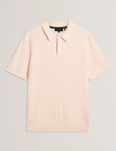 EDGARD Mixed Texture Cotton Linen Knit Polo