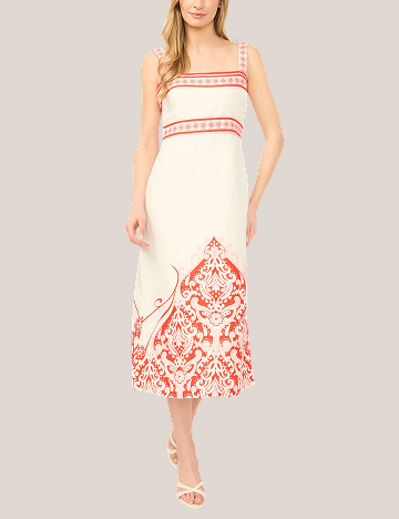 NOEMI Printed Detail Strappy Linen Sundress