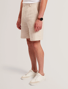 GIVRAN Slim Fit Linen Blend Tailored Shorts