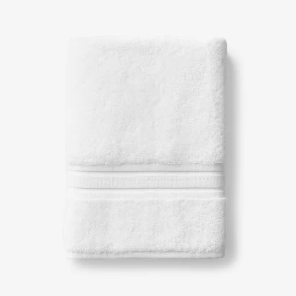 Image of Turkish Cotton Bath Towel - White, Size 30 In. x 54 In.