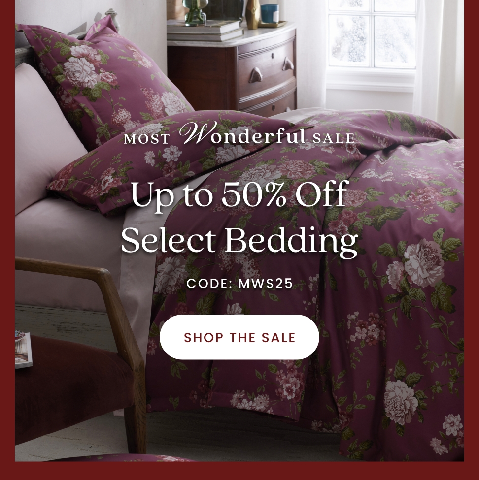Up to 50% Off Select Bedding