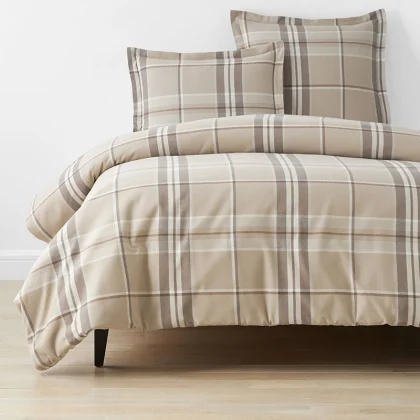 Image of Classic Plaid Ultra-Cozy Cotton Velvet Flannel Duvet Cover