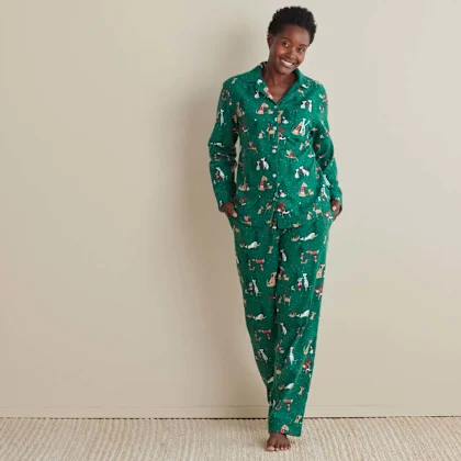 Image of Family Flannel Women's Button-Down Pajama Set