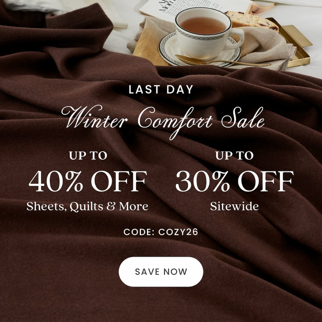 Winter Comfort Sale: Up to 40% off Sheets & More