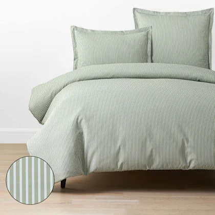 Image of Tira Floral Classic Cool Cotton Percale Duvet Cover