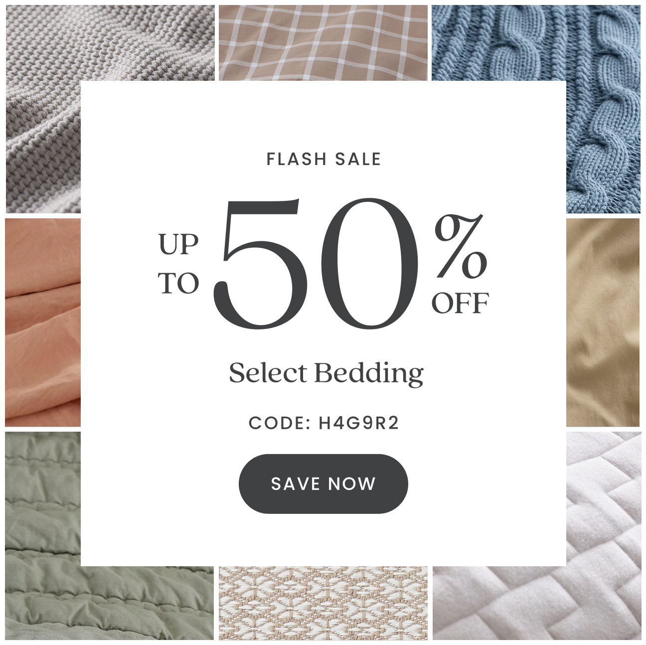 Up to 50% Off Select Bedding