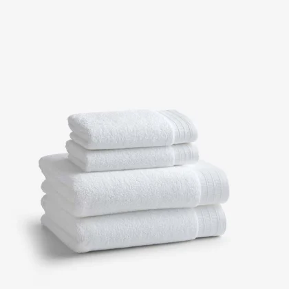 Image of Plush Spa Solid 4-Piece Bath & Hand Towel Set