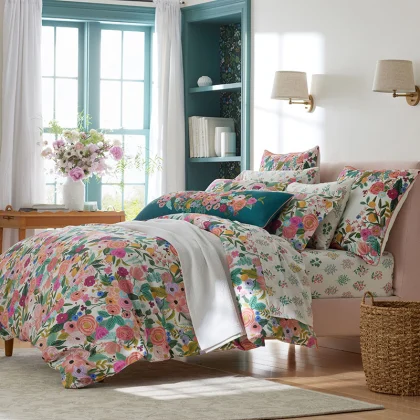 Image of Garden Party Classic Cool Cotton Percale Duvet Cover