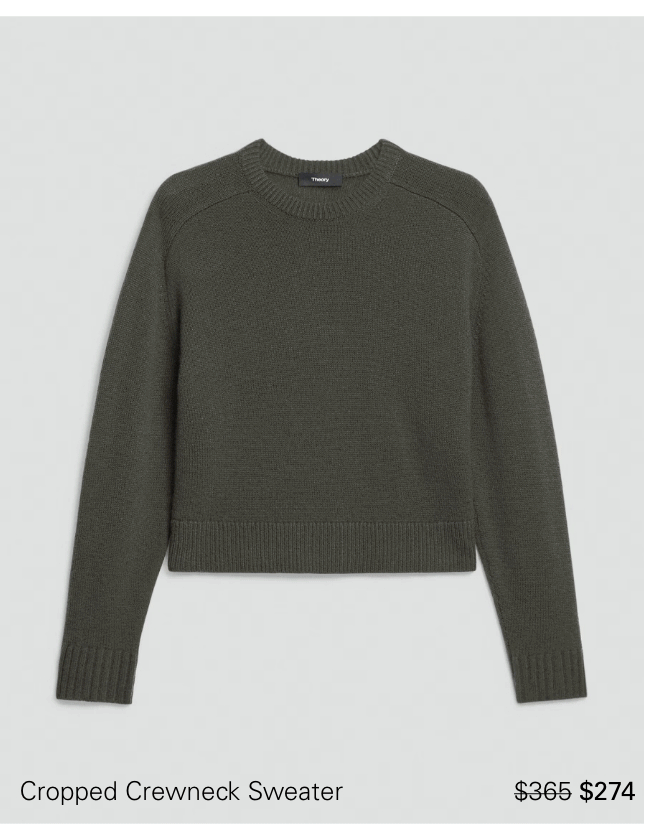 Cropped Crewneck Sweater in Cashmere