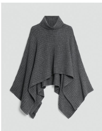Ribbed Poncho in Astor Wool