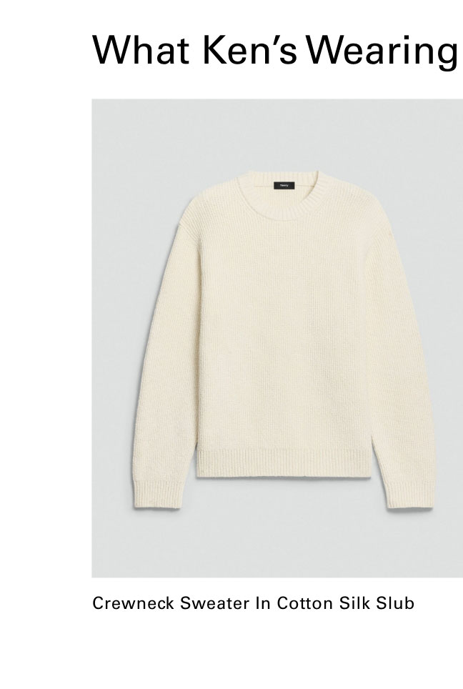 Crewneck Sweater in Cotton Silk Slub